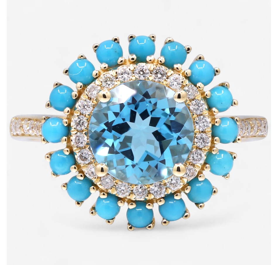 Image 747482.jpg, Product 747-482 / Price $1,799.99, Cirari 14K Yellow Gold Swiss Blue Topaz & Diamond Ring from Cirari on TSC.ca's Jewellery department