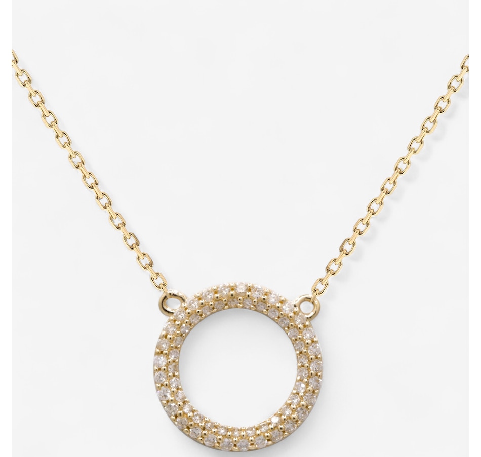 Image 747490.jpg, Product 747-490 / Price $1,199.99, 14K Yellow Gold Diamond Circle Pendant Necklace from Diamond Show on TSC.ca's Jewellery department