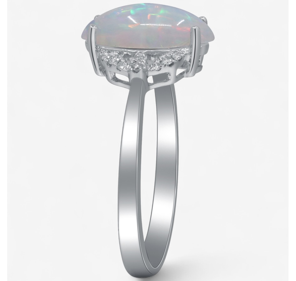 Image 747496_ALTMORE1.jpg, Product 747-496 / Price $749.99, 10K White Gold Marquise Shape Ethiopian Opal & Diamond Ring from The Vault on TSC.ca's Jewellery department
