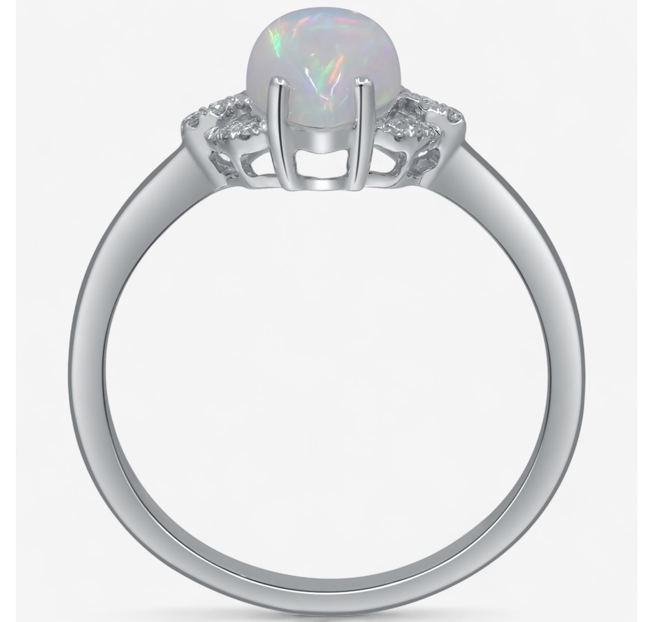 Image 747496_ALTMORE2.jpg, Product 747-496 / Price $749.99, 10K White Gold Marquise Shape Ethiopian Opal & Diamond Ring from The Vault on TSC.ca's Jewellery department