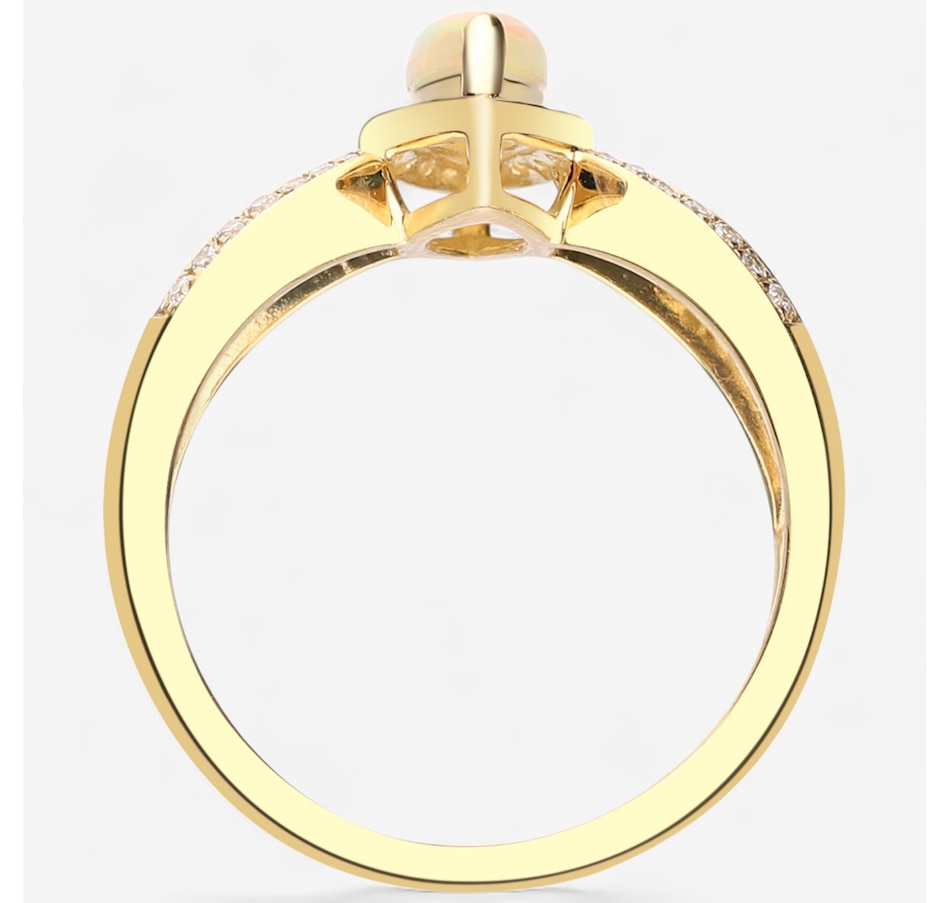 Image 747503_ALTMORE2.jpg, Product 747-503 / Price $1,129.99, 10K Yellow Gold Marquise Shape Ethiopian Opal & Diamond Ring from The Vault on TSC.ca's Jewellery department