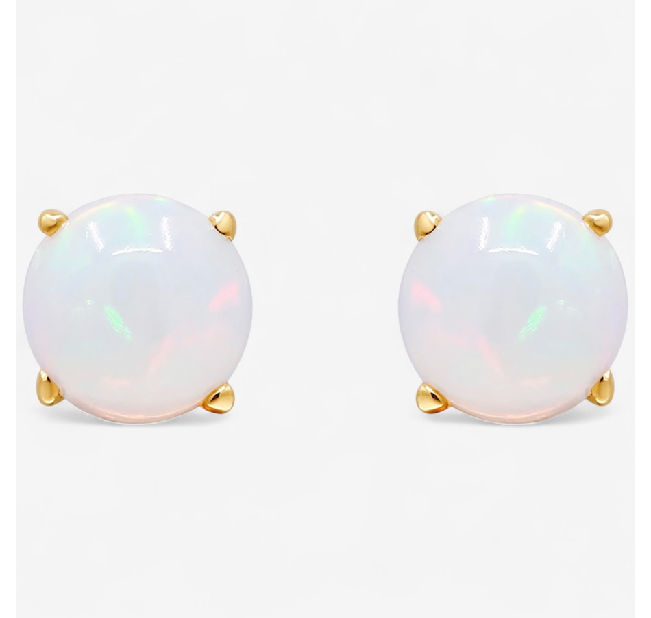 Image 747512_ALTMORE3.jpg, Product 747-512 / Price $279.99, 10K Yellow Gold Round Shape Ethiopian Opal Stud Earring from The Vault on TSC.ca's Jewellery department