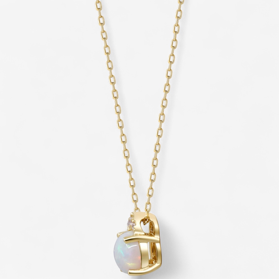 Image 747519_ALTMORE1.jpg, Product 747-519 / Price $599.99, 10K Yellow Gold Round Shape Ethiopian Opal & Diamond Pendant with Chain from The Vault on TSC.ca's Jewellery department