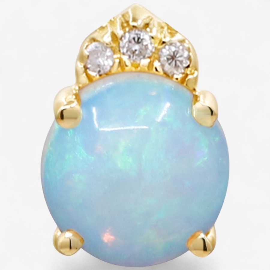 Image 747519_ALTMORE4.jpg, Product 747-519 / Price $599.99, 10K Yellow Gold Round Shape Ethiopian Opal & Diamond Pendant with Chain from The Vault on TSC.ca's Jewellery department