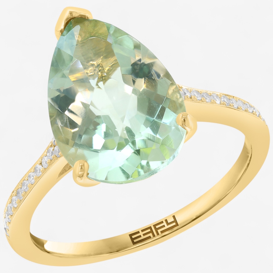 Image 747528.jpg, Product 747-528 / Price $1,699.99, EFFY 14K Yellow Gold Pear Shape Green Amethyst and Diamond Ring from Effy Jewellery on TSC.ca's Jewellery department