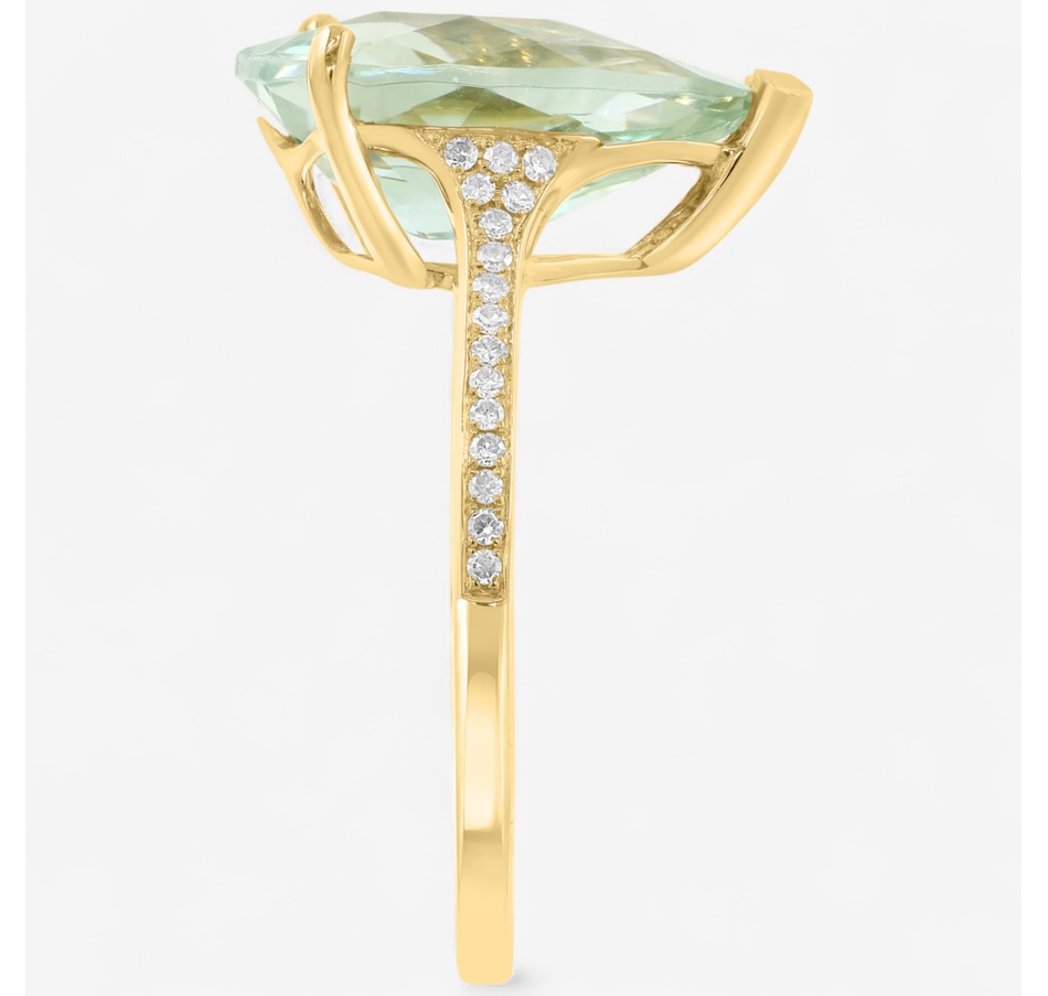 Image 747528_ALTMORE2.jpg, Product 747-528 / Price $1,699.99, EFFY 14K Yellow Gold Pear Shape Green Amethyst and Diamond Ring from Effy Jewellery on TSC.ca's Jewellery department
