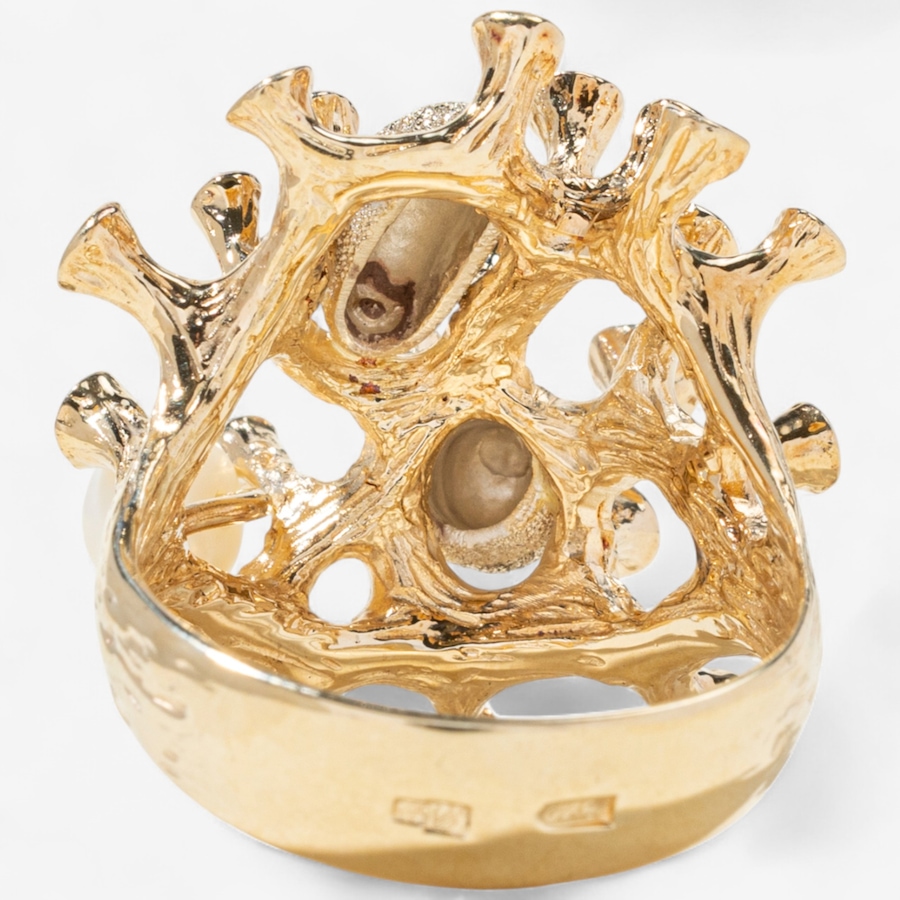 Image 747600_ALTMORE3.jpg, Product 747-600 / Price $4,295.00, Estate Originals 14K Yellow and White Gold Organically Designed Ruby, Diamond and Freshwater Pearl Ring from Estate Originals on TSC.ca's Jewellery department