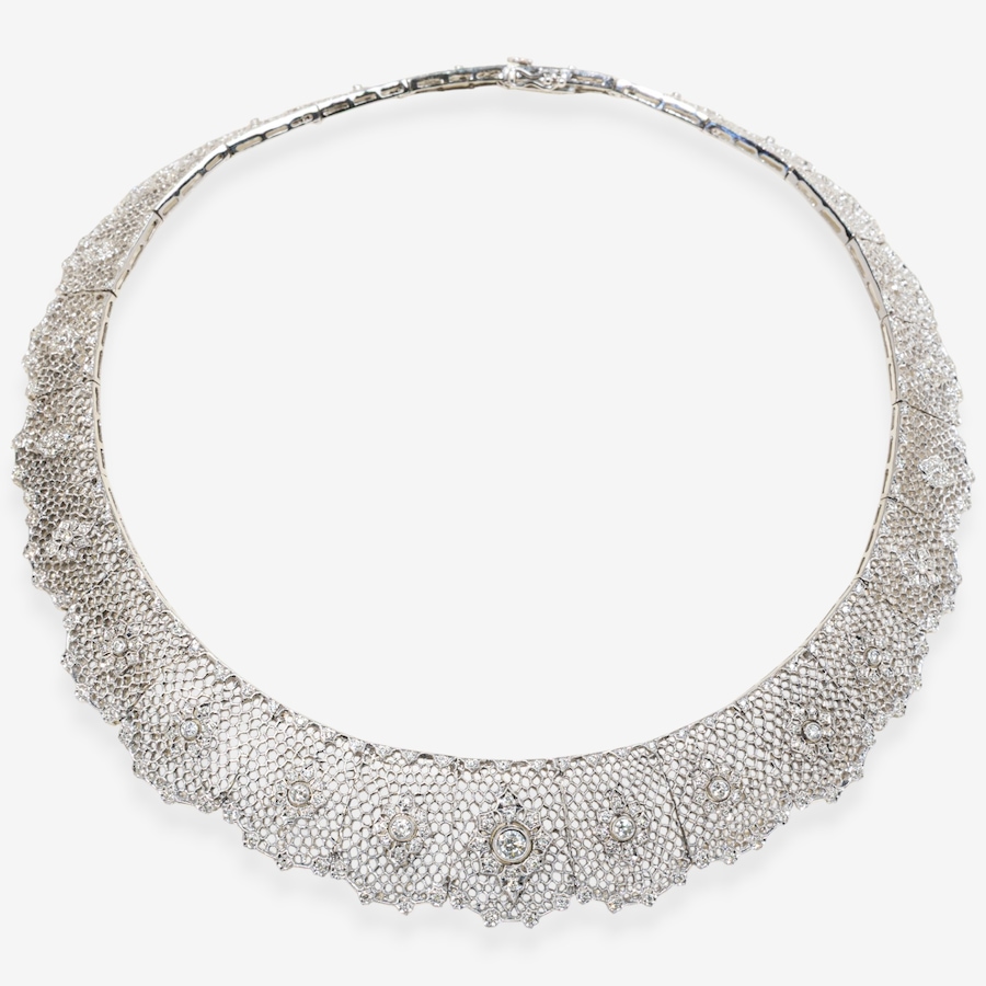 Image 747611.jpg, Product 747-611 / Price $24,995.00, Estate Originals 18K White Gold Filigree Choker with 5.87 Carats of Diamonds from Estate Originals on TSC.ca's Jewellery department