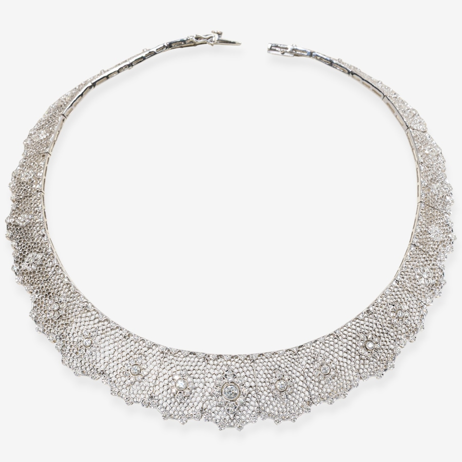Image 747611_ALTMORE2.jpg, Product 747-611 / Price $24,995.00, Estate Originals 18K White Gold Filigree Choker with 5.87 Carats of Diamonds from Estate Originals on TSC.ca's Jewellery department