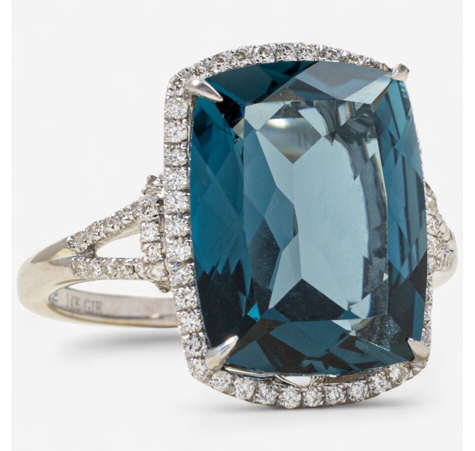 Image 747618_ALTMORE1.jpg, Product 747-618 / Price $2,495.00, Estate Originals 14K White Gold 11.48-Carat Blue Topaz and Diamond Ring from Estate Originals on TSC.ca's Jewellery department