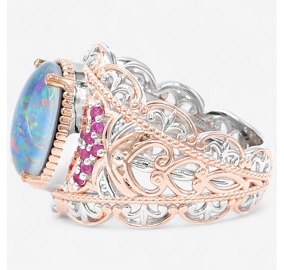 Image 747667_ALTMORE8.jpg, Product 747-667 / Price $489.99, Gems En Vogue Palladium Silver Australian Opal Triplet & Gems Ring from Gems En Vogue on TSC.ca's Jewellery department