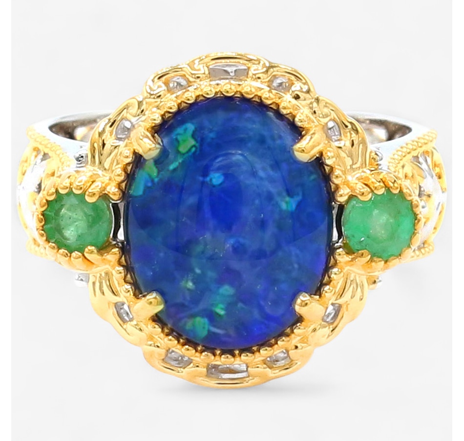 Image 747667_GZEMR.jpg, Product 747-667 / Price $489.99, Gems En Vogue Palladium Silver Australian Opal Triplet & Gems Ring from Gems En Vogue on TSC.ca's Jewellery department