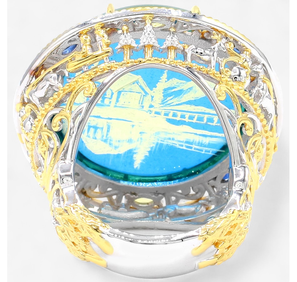 Image 747670_ALTMORE2.jpg, Product 747-670 / Price $469.99, Gems En Vogue Palladium Silver Carved Winter At Emerald Lake Blue Amber Ring from Gems En Vogue on TSC.ca's Jewellery department