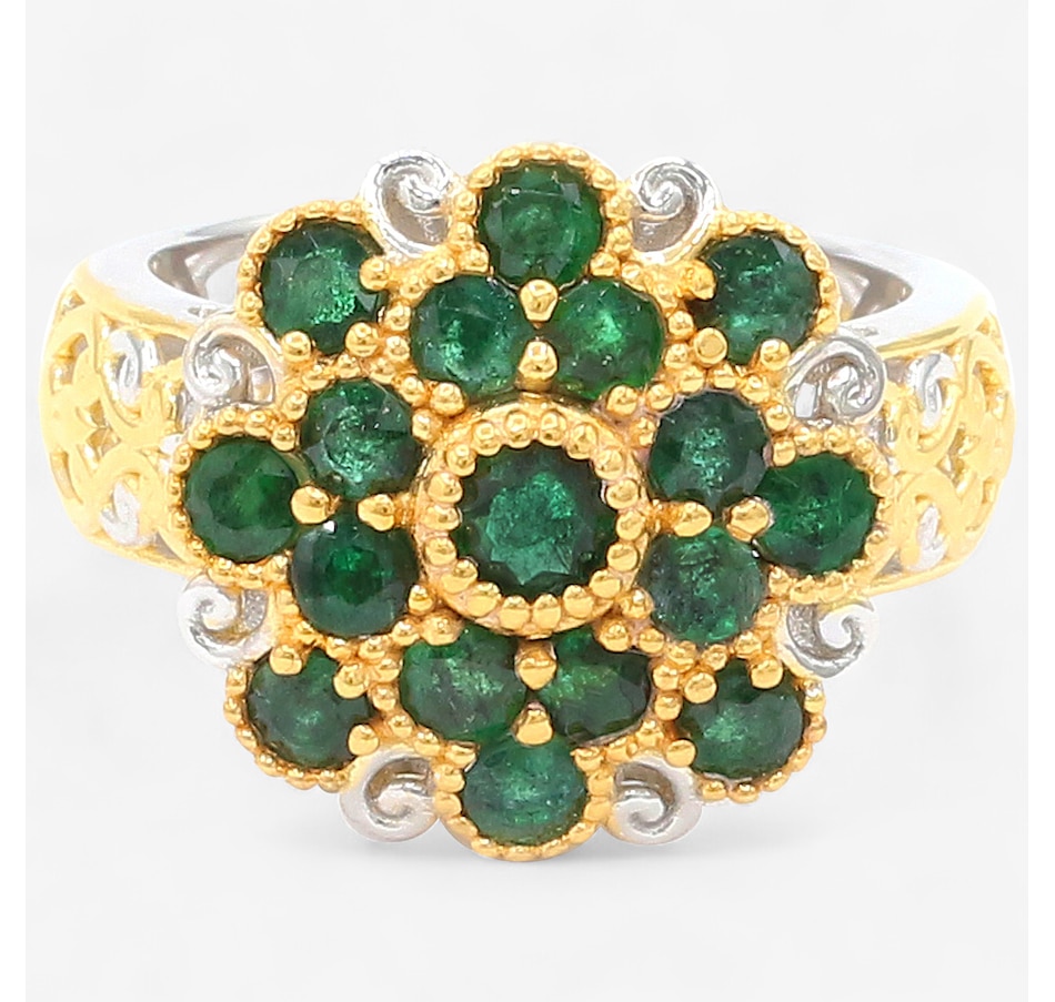 Image 747673.jpg, Product 747-673 / Price $469.99, Gems En Vogue Palladium Silver Grizzly Emerald Cluster Ring from Gems En Vogue on TSC.ca's Jewellery department