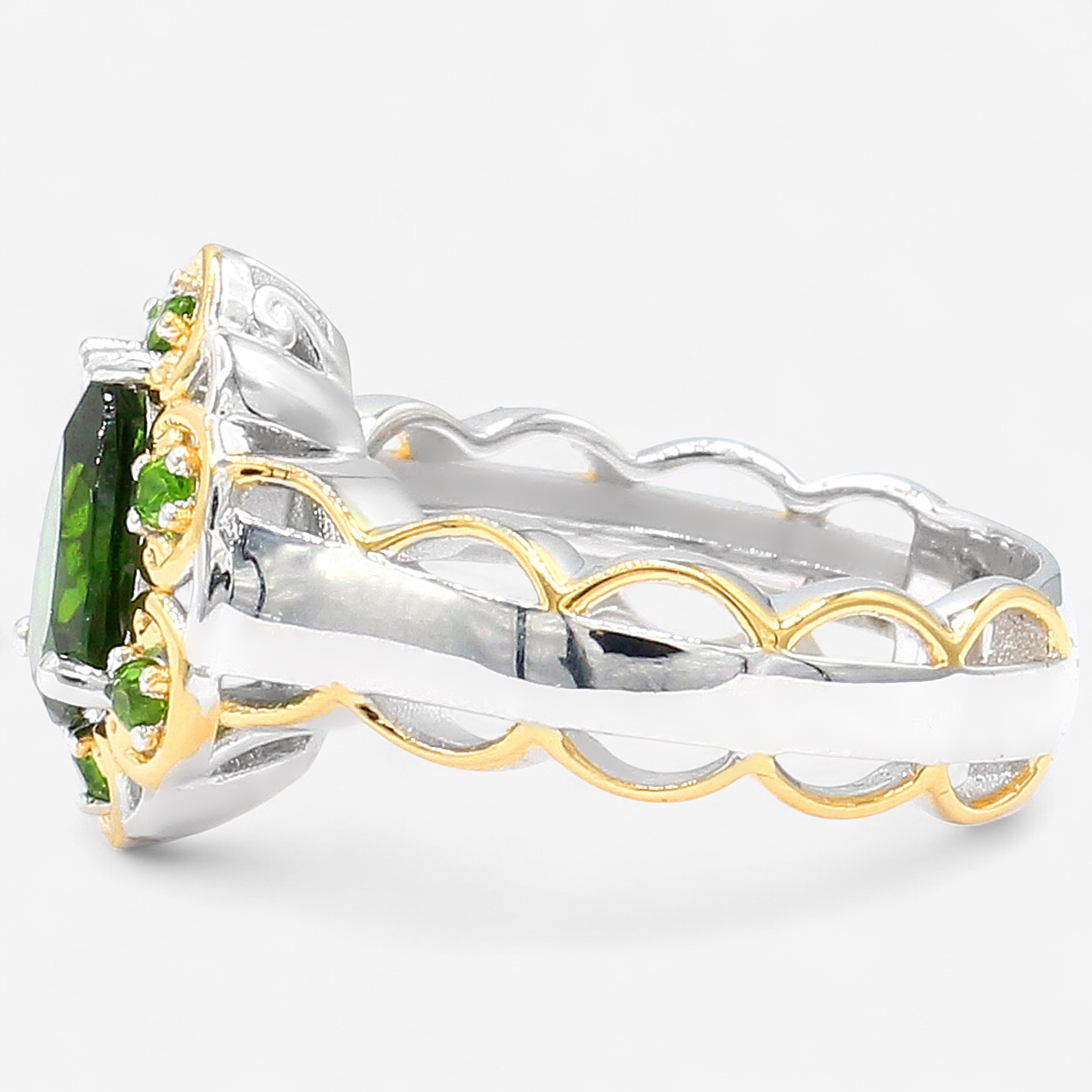 Gems En Vogue Palladium Silver Chrome Diopside Pear Shape Ring