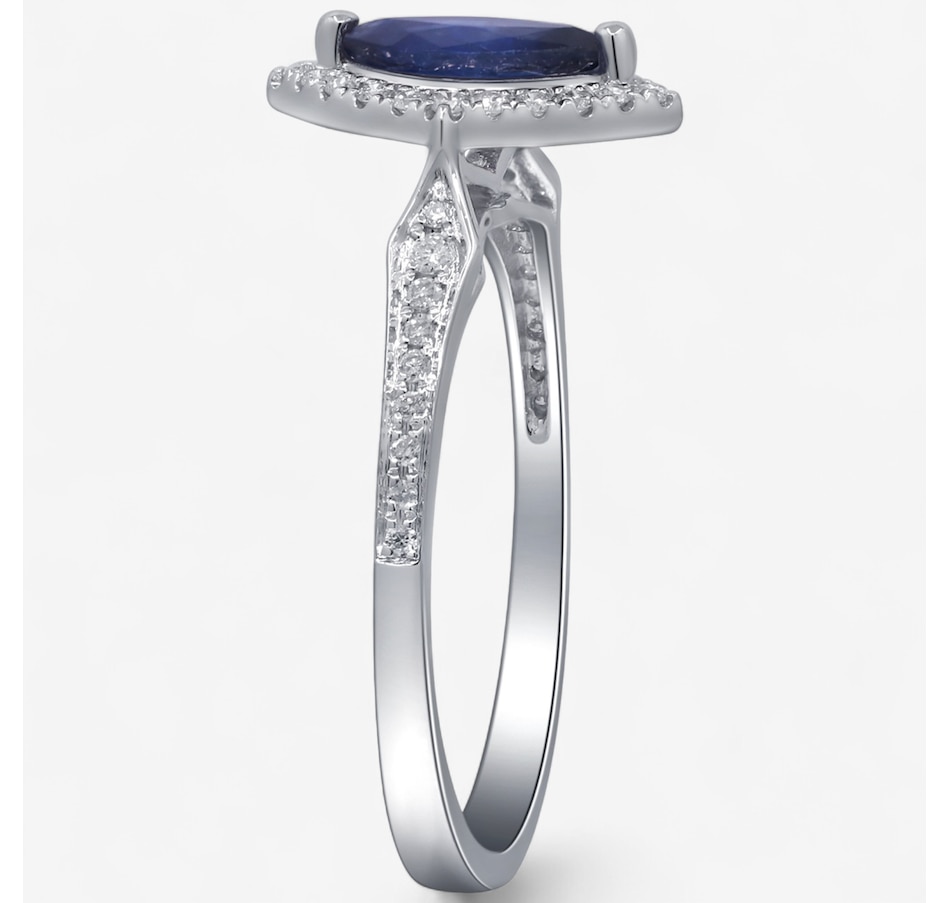 Image 747709_ALTMORE1.jpg, Product 747-709 / Price $1,399.99, 14K White Gold Marquise Blue Sapphire and Diamond Halo Ring from The Vault on TSC.ca's Jewellery department