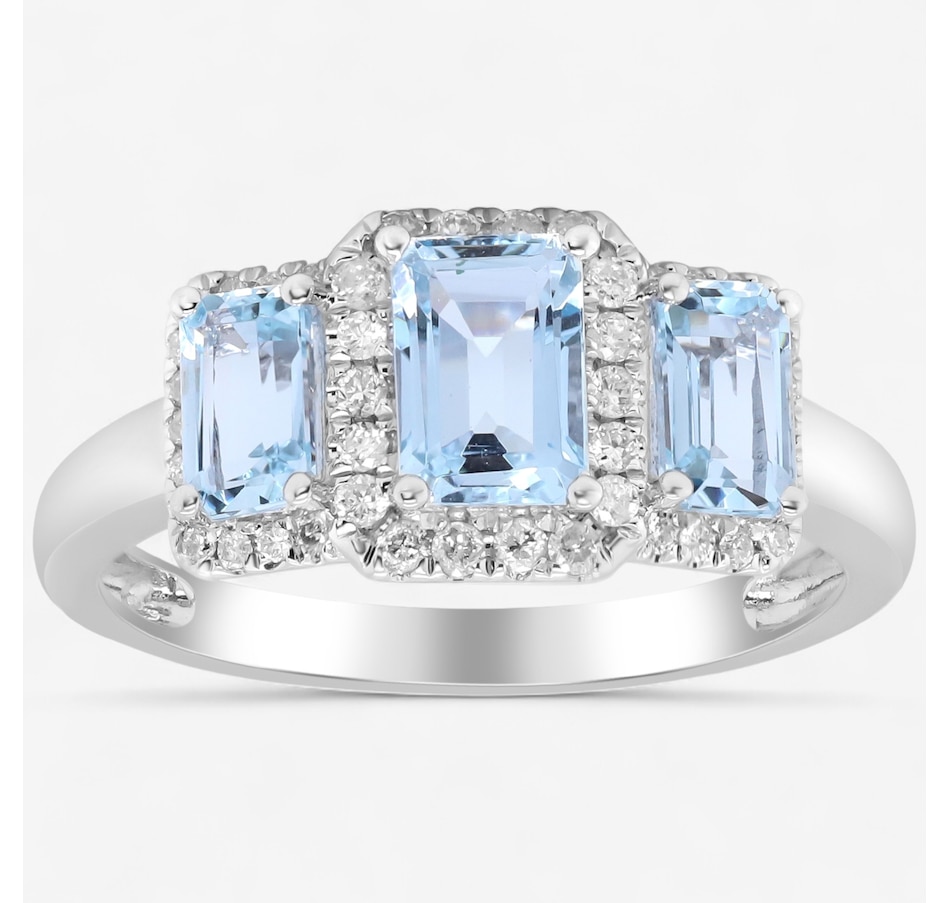 Image 747713.jpg, Product 747-713 / Price $899.99, 10K White Gold Aquamarine and Diamond Trinity Ring from The Vault on TSC.ca's Jewellery department
