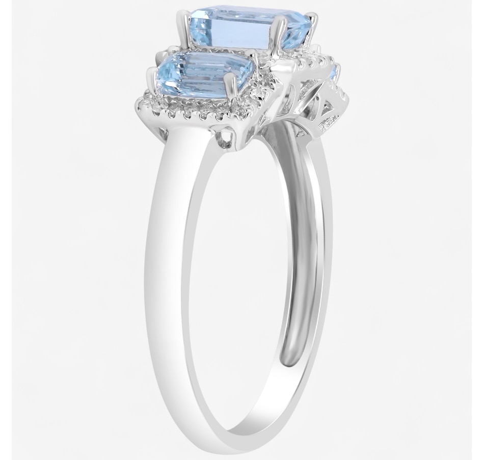 Image 747713_ALTMORE1.jpg, Product 747-713 / Price $899.99, 10K White Gold Aquamarine and Diamond Trinity Ring from The Vault on TSC.ca's Jewellery department