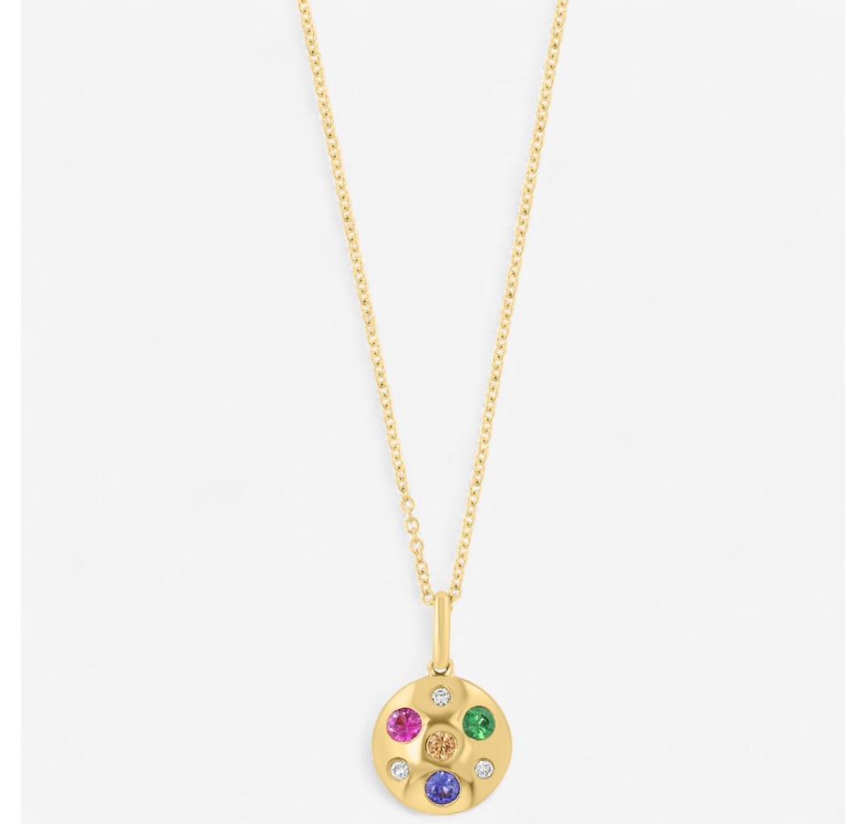 Image 747723.jpg, Product 747-723 / Price $1,399.99, EFFY 14K Yellow Gold Multi Gemstone and Diamond Pendant with Chain from Effy Jewellery on TSC.ca's Jewellery department