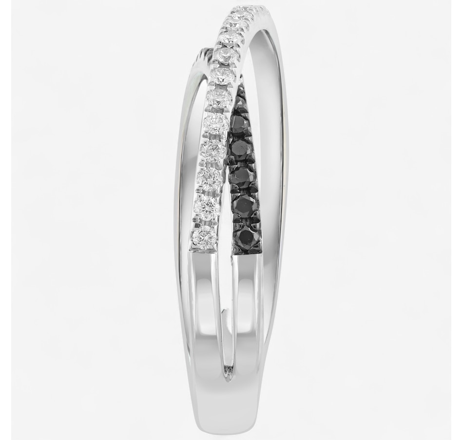 Image 747727_ALTMORE1.jpg, Product 747-727 / Price $1,749.99, EFFY 14K White Gold Black and White Diamond Crossover Ring from Effy Jewellery on TSC.ca's Jewellery department