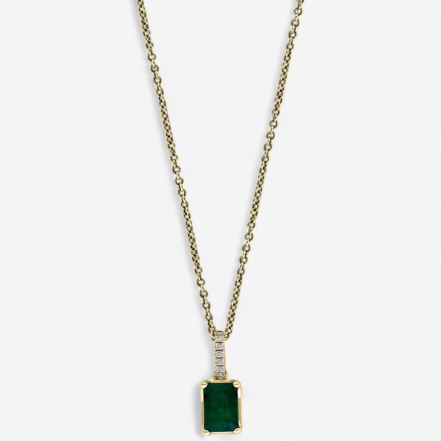 Image 747728.jpg, Product 747-728 / Price $1,749.99, EFFY 14K Yellow Gold Emerald and Diamond Pendant with Chain from Effy Jewellery on TSC.ca's Jewellery department