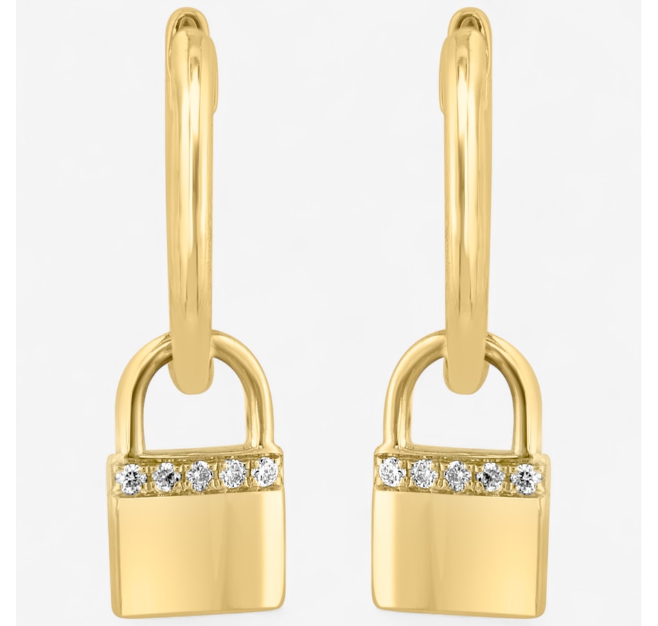 Image 747762.jpg, Product 747-762 / Price $999.99, EFFY 14K Yellow Gold Diamond Lock Drop Earrings from Effy Jewellery on TSC.ca's Jewellery department