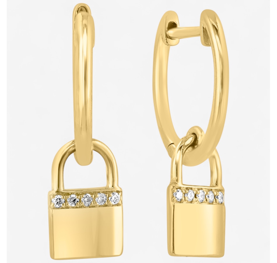 Image 747762_ALTMORE1.jpg, Product 747-762 / Price $999.99, EFFY 14K Yellow Gold Diamond Lock Drop Earrings from Effy Jewellery on TSC.ca's Jewellery department