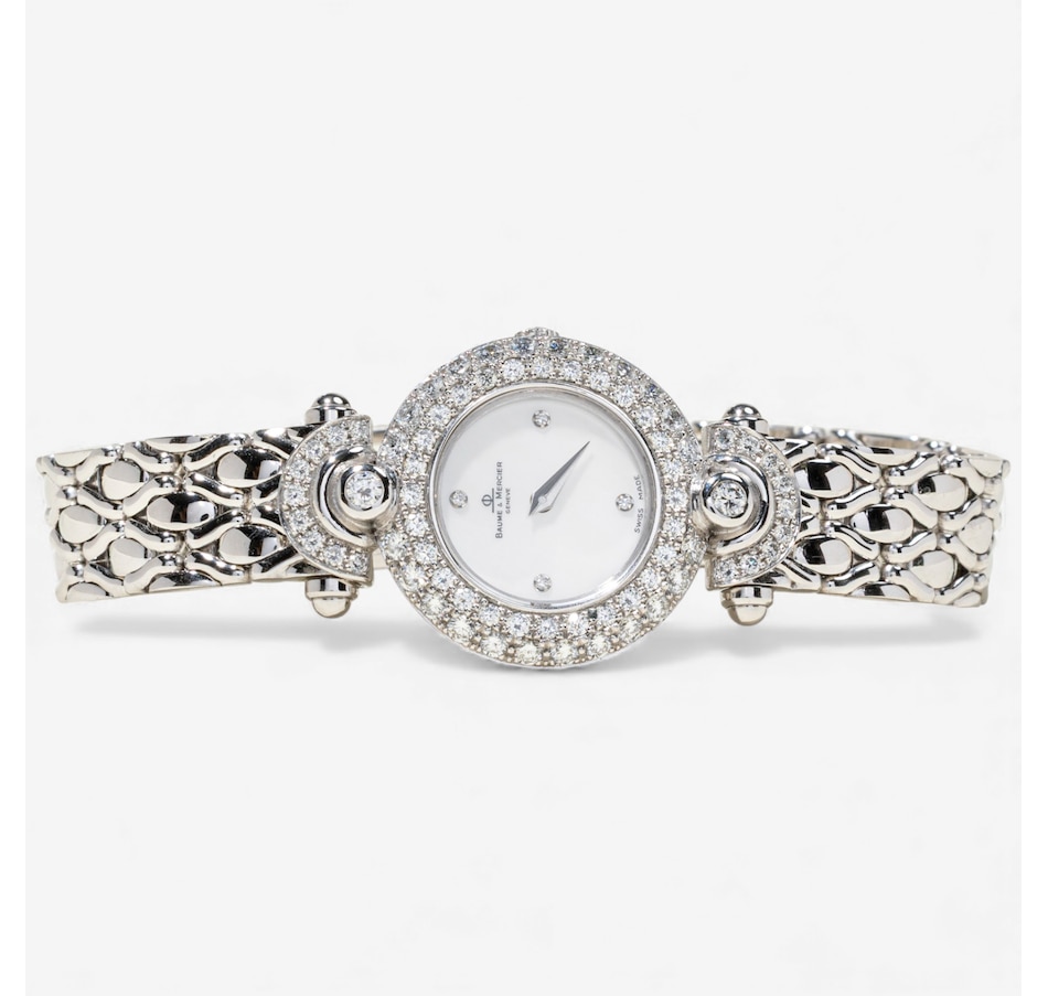 Image 747866.jpg, Product 747-866 / Price $12,995.00, Estate Originals 18K White Gold Baume and Mercier Watch with Mother-of-Pearl Dial and Diamonds from Estate Originals on TSC.ca's Jewellery department