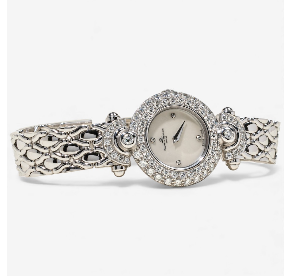 Image 747866_ALTMORE1.jpg, Product 747-866 / Price $12,995.00, Estate Originals 18K White Gold Baume and Mercier Watch with Mother-of-Pearl Dial and Diamonds from Estate Originals on TSC.ca's Jewellery department