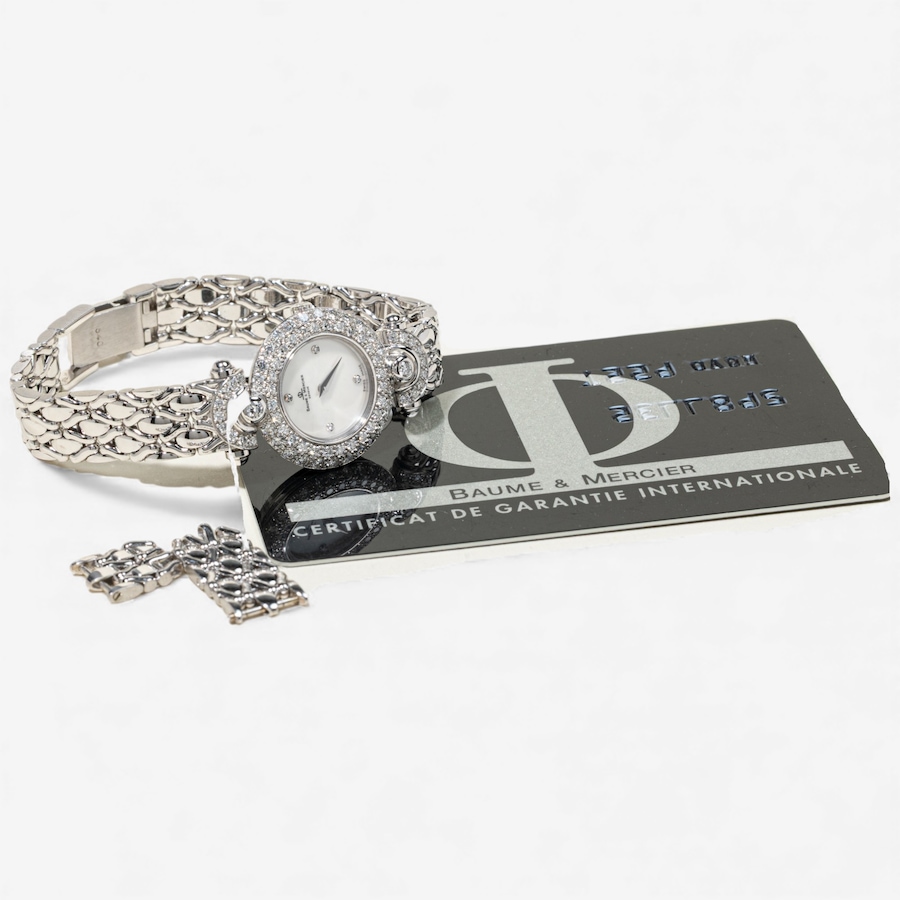 Image 747866_ALTMORE5.jpg, Product 747-866 / Price $14,888.00, Estate Originals 18K White Gold Baume and Mercier Watch with Mother-of-Pearl Dial and Diamonds from Estate Originals on TSC.ca's Jewellery department