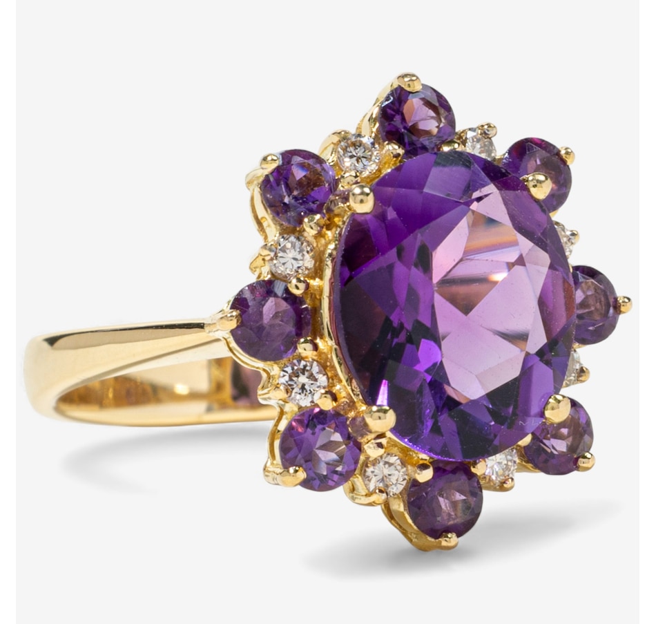 Image 747897_ALTMORE1.jpg, Product 747-897 / Price $2,995.00, Estate Originals 18K Yellow Gold Amethyst and Diamond Cluster Ring from Estate Originals on TSC.ca's Jewellery department