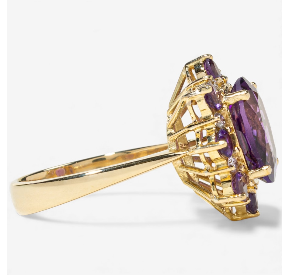 Image 747897_ALTMORE2.jpg, Product 747-897 / Price $2,995.00, Estate Originals 18K Yellow Gold Amethyst and Diamond Cluster Ring from Estate Originals on TSC.ca's Jewellery department