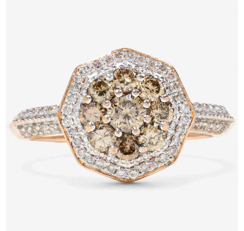 Image 747908.jpg, Product 747-908 / Price $1,995.00, Estate Originals 14K Rose Gold Fancy Champagne and White Diamond Halo Ring from Estate Originals on TSC.ca's Jewellery department