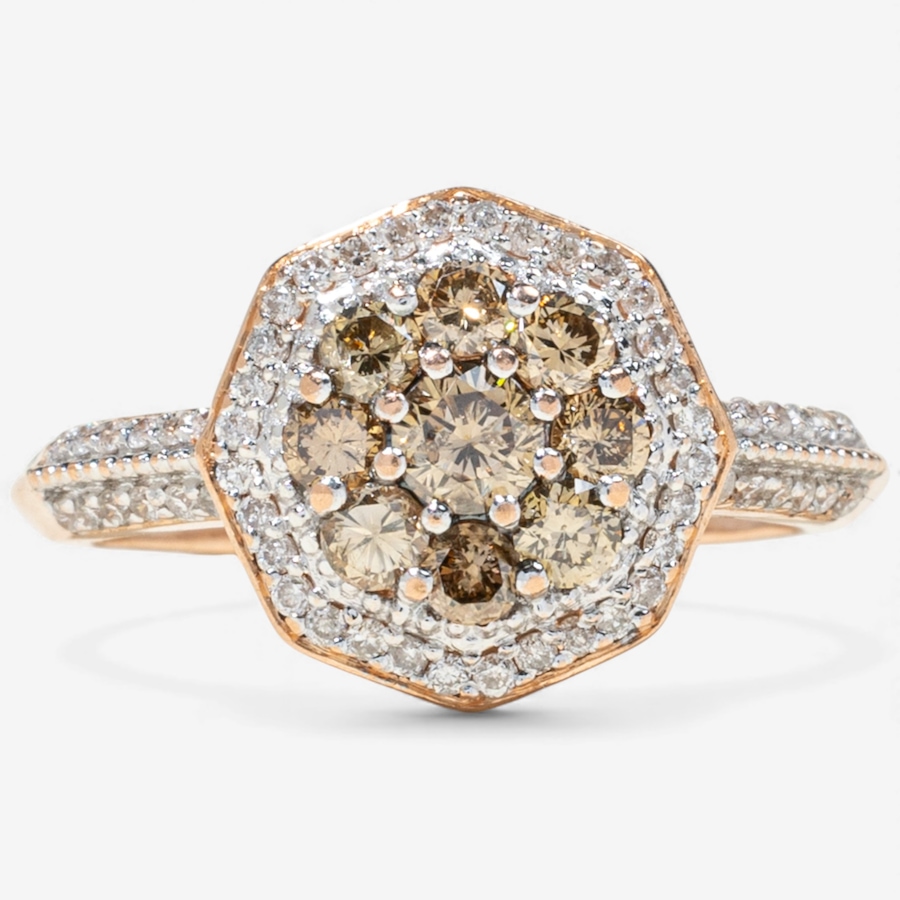 Image 747908.jpg, Product 747-908 / Price $1,995.00, Estate Originals 14K Rose Gold Fancy Champagne and White Diamond Halo Ring from Estate Originals on TSC.ca's Jewellery department