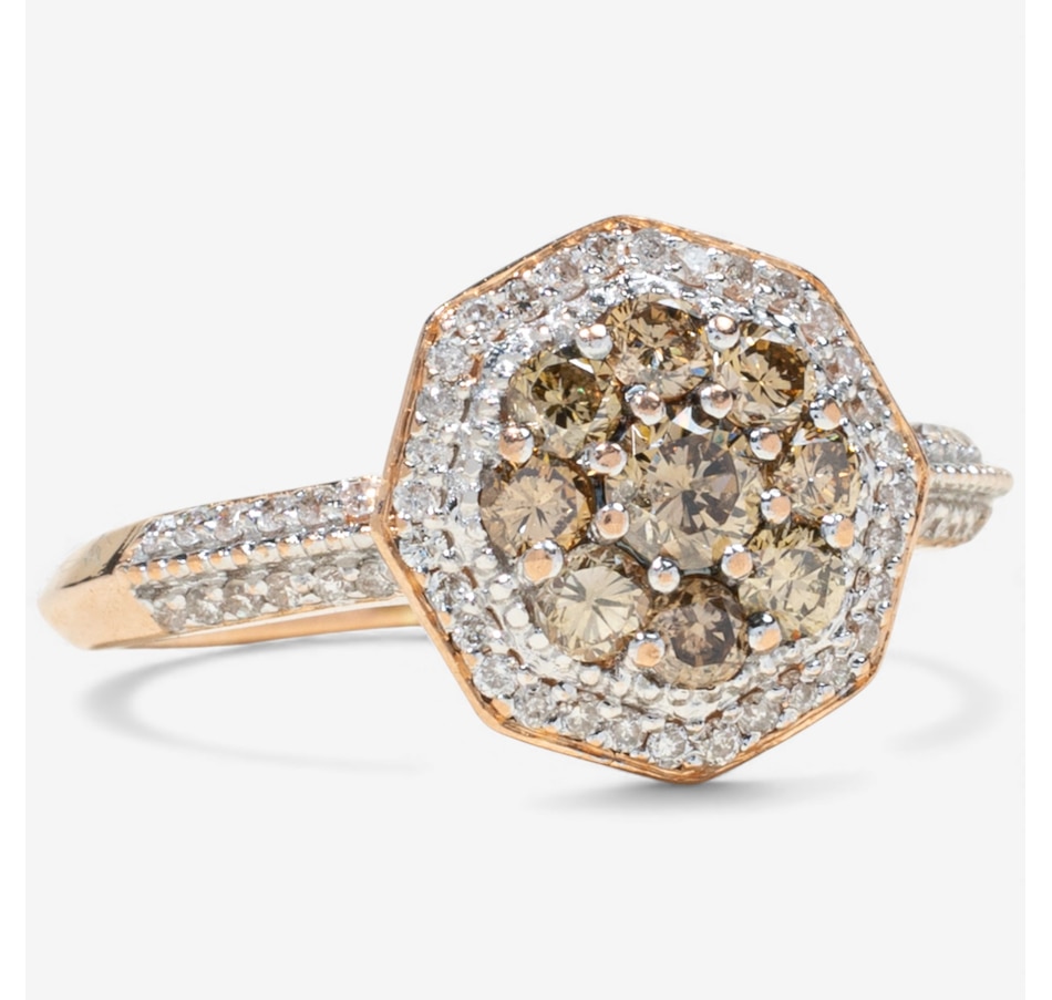 Image 747908_ALTMORE1.jpg, Product 747-908 / Price $1,995.00, Estate Originals 14K Rose Gold Fancy Champagne and White Diamond Halo Ring from Estate Originals on TSC.ca's Jewellery department