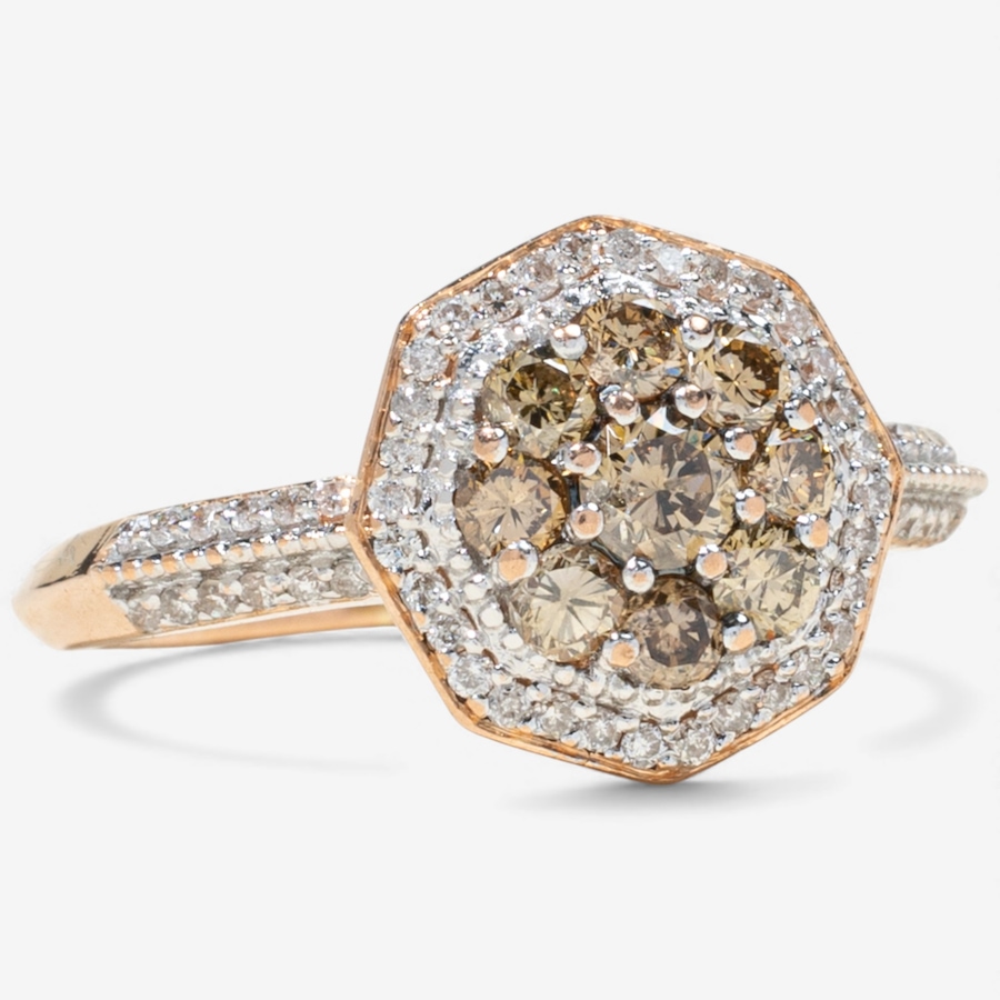 Image 747908_ALTMORE1.jpg, Product 747-908 / Price $1,995.00, Estate Originals 14K Rose Gold Fancy Champagne and White Diamond Halo Ring from Estate Originals on TSC.ca's Jewellery department
