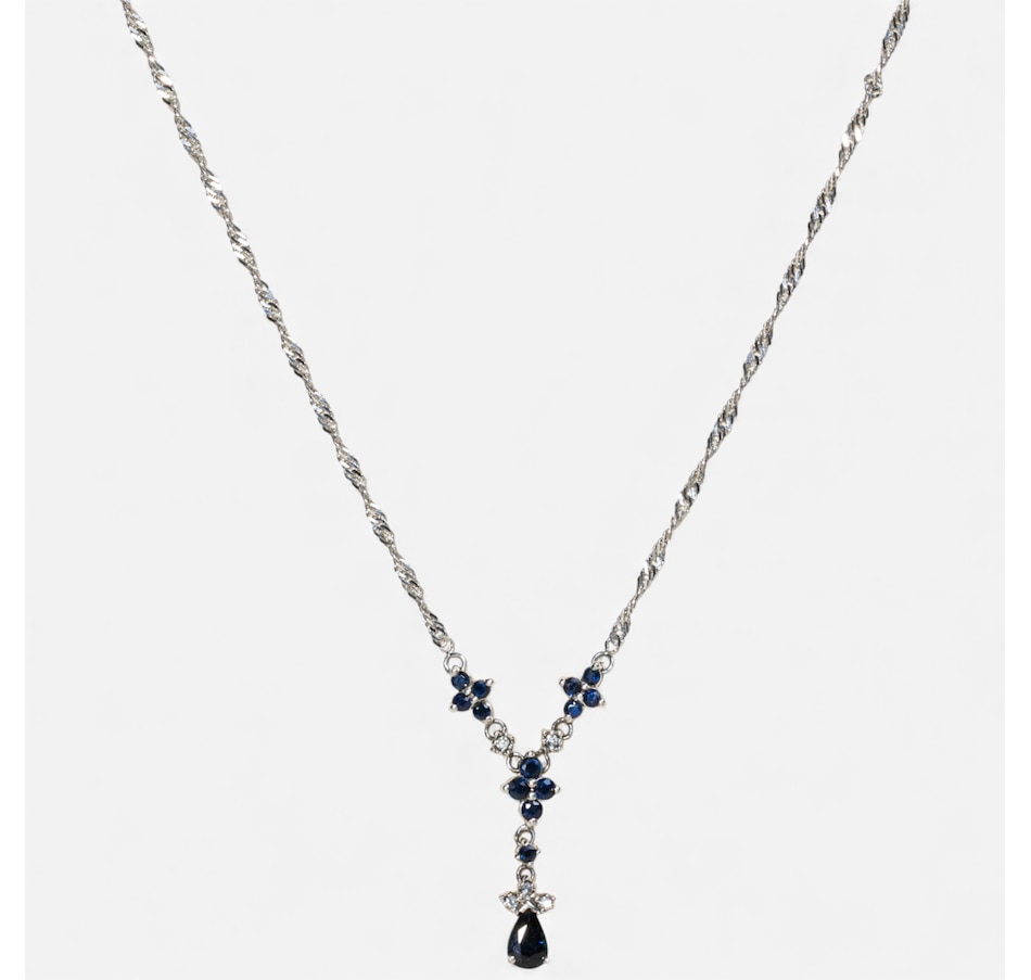 Image 747921_ALTMORE1.jpg, Product 747-921 / Price $875.00, Estate Originals 10K White Gold Sapphire and Diamond Pear-Shaped Drop Necklace from Estate Originals on TSC.ca's Jewellery department