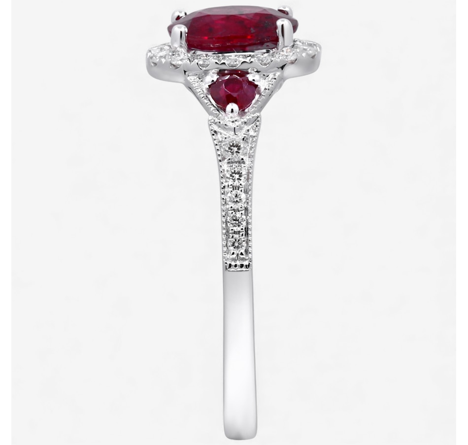 Image 747923_ALTMORE1.jpg, Product 747-923 / Price $1,999.99, 14K White Gold Ruby and Diamond Halo Ring from The Vault on TSC.ca's Jewellery department
