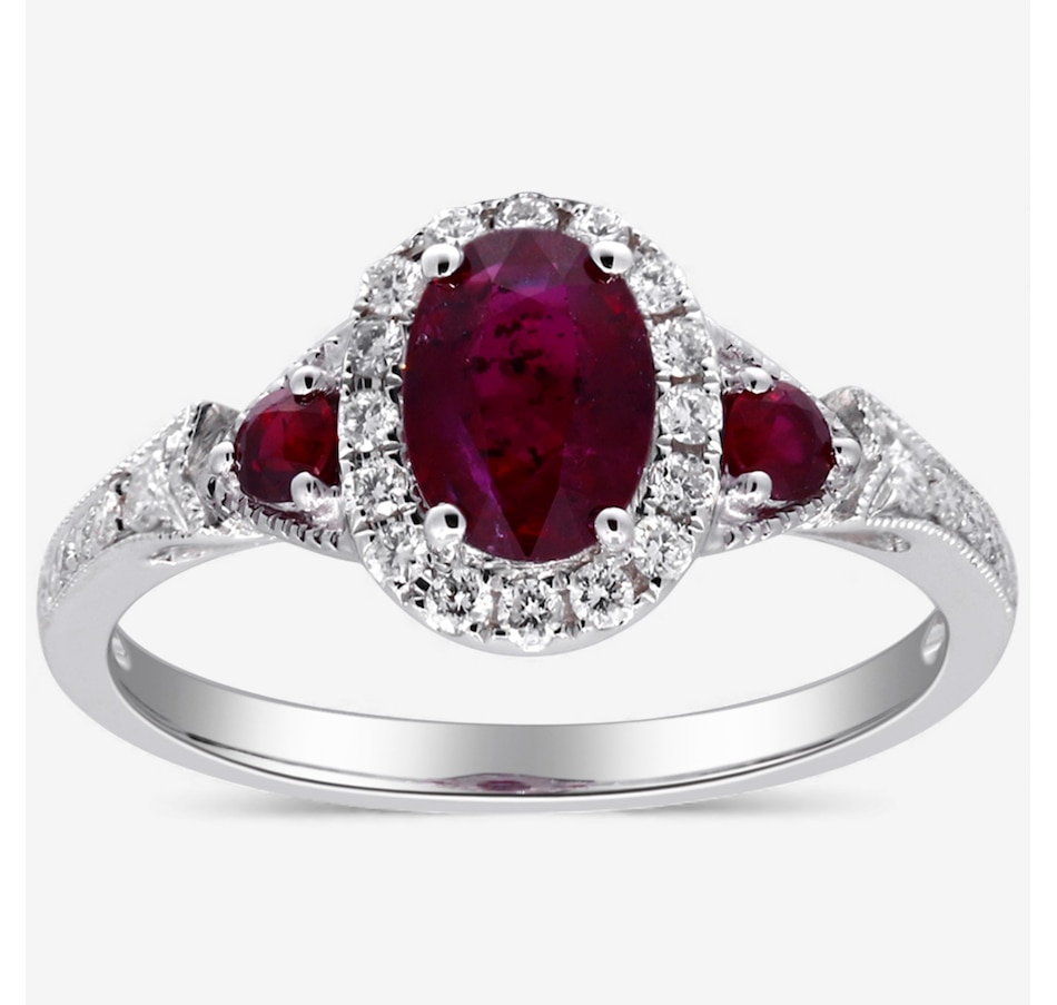 Image 747923_ALTMORE4.jpg, Product 747-923 / Price $1,999.99, 14K White Gold Ruby and Diamond Halo Ring from The Vault on TSC.ca's Jewellery department