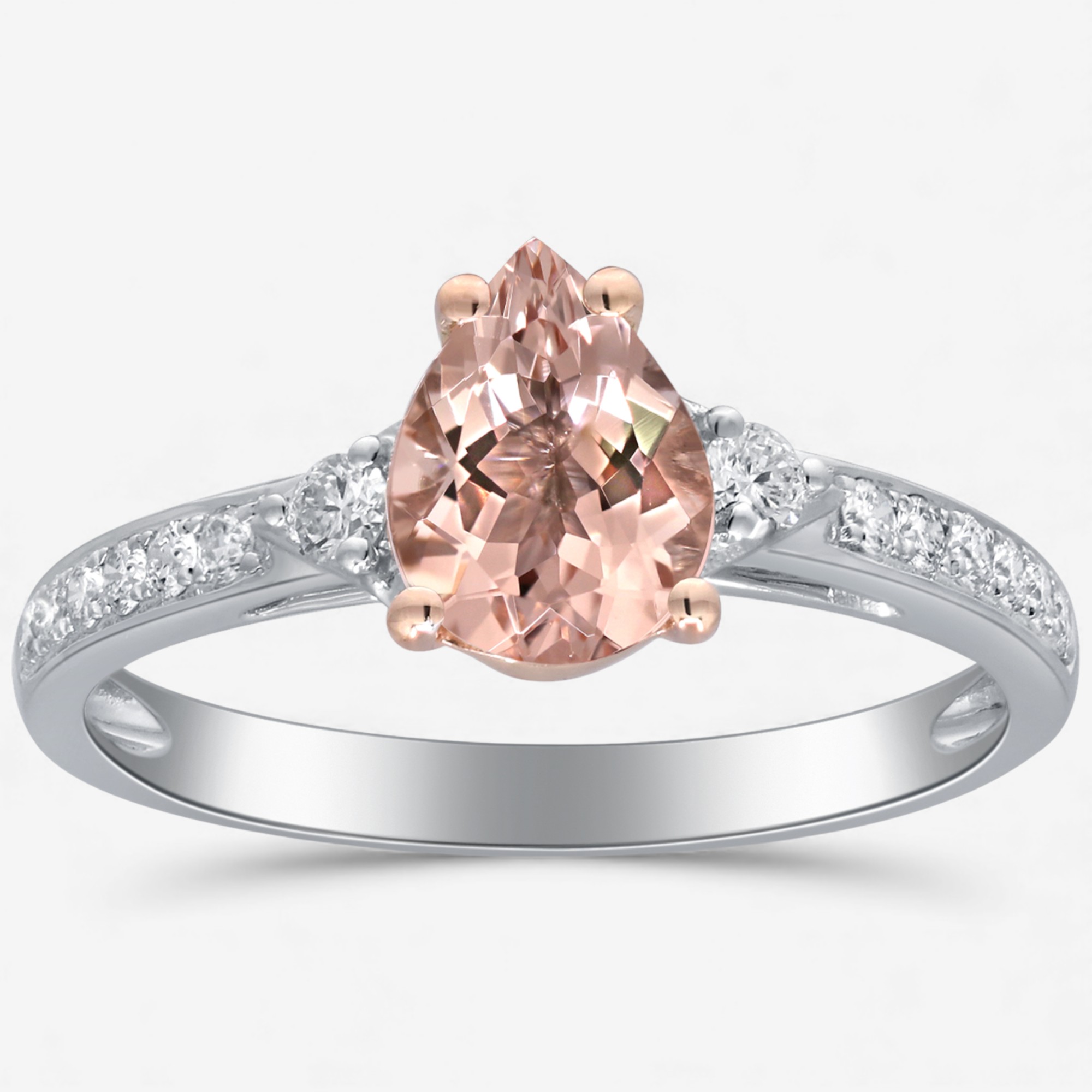 14K Two-Tone Gold Morganite and Diamond Ring - TSC.ca