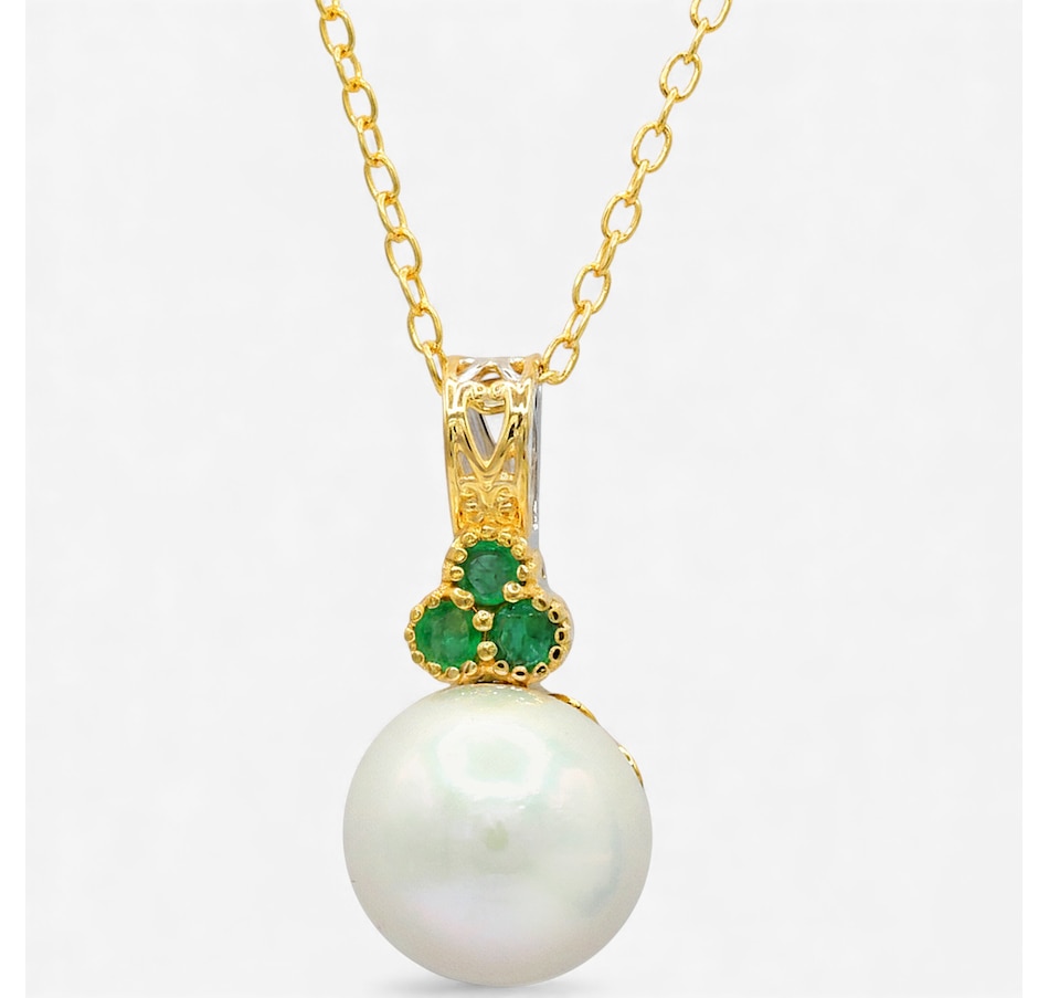 Image 747947_EMR.jpg, Product 747-947 / Price $289.99, Gems En Vogue Palladium Silver Edison White Pearl & Gems Pendant With Chain from Gems En Vogue on TSC.ca's Jewellery department