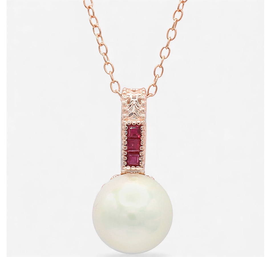 Image 747947_RBY.jpg, Product 747-947 / Price $289.99, Gems En Vogue Palladium Silver Edison White Pearl & Gems Pendant With Chain from Gems En Vogue on TSC.ca's Jewellery department