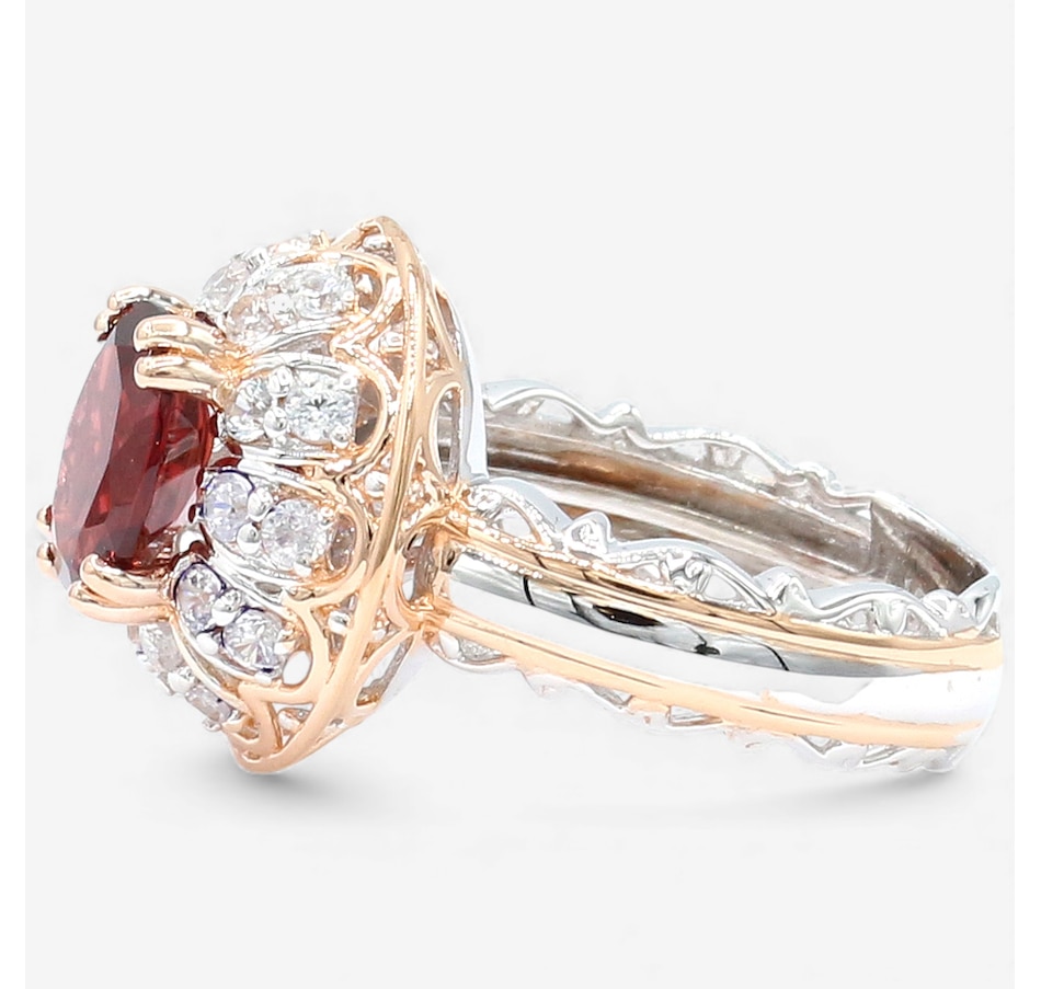 Image 747952_ALTMORE1.jpg, Product 747-952 / Price $339.99, Gems En Vogue Palladium Silver Idaho Garnet & White Zircon Halo Ring from Gems En Vogue on TSC.ca's Jewellery department