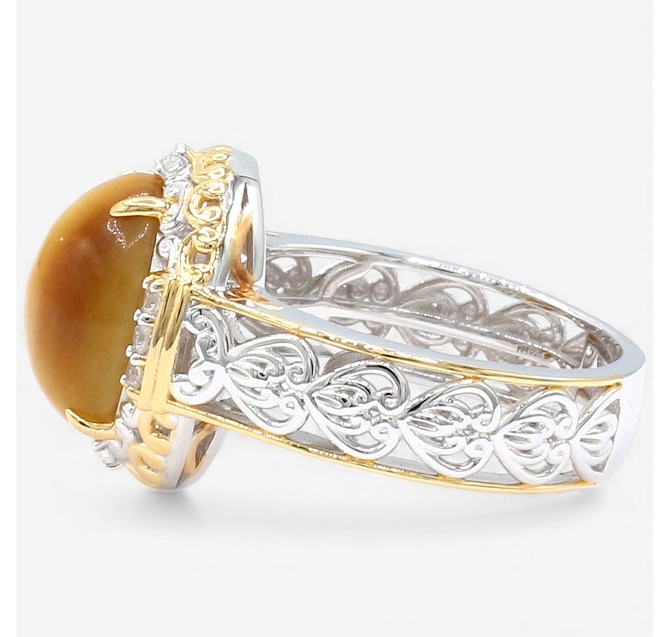 Image 748120_ALTMORE1.jpg, Product 748-120 / Price $289.99, Gems en Vogue Palladium Silver Cat's Eye Quartz and White Zircon Ring from Gems En Vogue on TSC.ca's Jewellery department