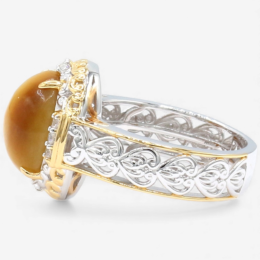 Image 748120_ALTMORE1.jpg, Product 748-120 / Price $289.99, Gems en Vogue Palladium Silver Cat's Eye Quartz and White Zircon Ring from Gems En Vogue on TSC.ca's Jewellery department