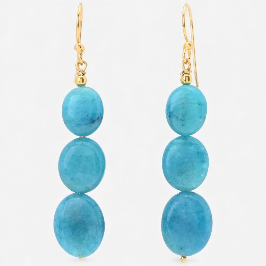 Image 748129.jpg, Product 748-129 / Price $119.99, Gems en Vogue Palladium Silver Tumbled Bead Aquamarine Earrings from Gems En Vogue on TSC.ca's Jewellery department