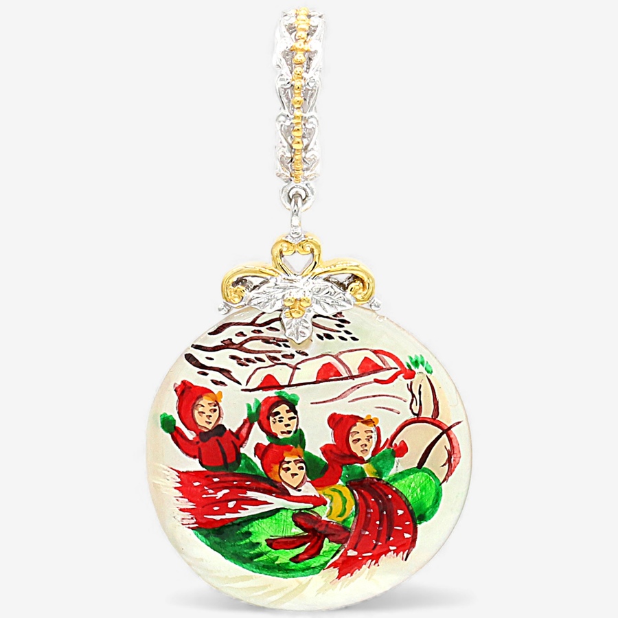 Image 748135.jpg, Product 748-135 / Price $169.99, Gems en Vogue Palladium Silver Painted Shell Charm - Sleigh Ride from Gems En Vogue on TSC.ca's Jewellery department