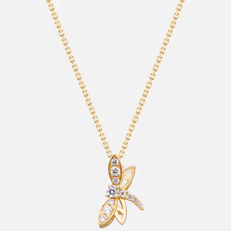 Image 748149.jpg, Product 748-149 / Price $1,399.99, 14K Yellow Gold 0.17 ctw Diamond Dragonfly Pendant with Chain from Diamond Show on TSC.ca's Jewellery department
