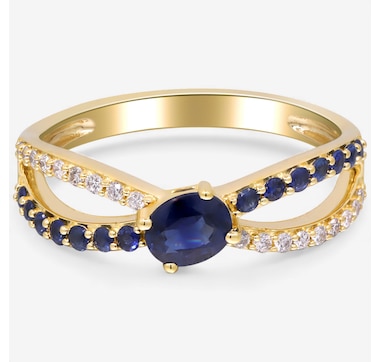  Cirari 10K Yellow Gold Blue Sapphire Ring