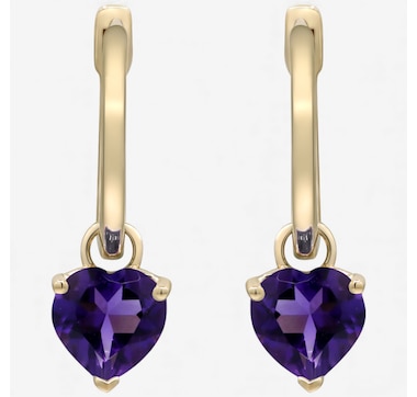 Cirari 10K Yellow Gold Amethyst Heart Earrings